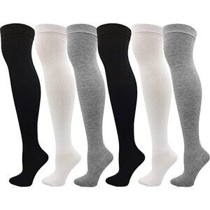 CUTE Knee High Socks Lace Long Warm Stockings Boots Dress Casual Winter Fall NWT